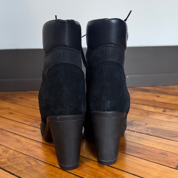 Timberland Camdale Women's Black Lace-Up Heeled Boots - Size 7.5 - Picture 7 of 9